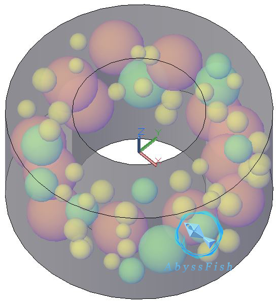 CAD随机球体颗粒 中空圆柱分布的图2